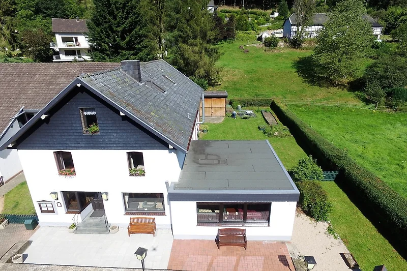 Ferienhaus von oben