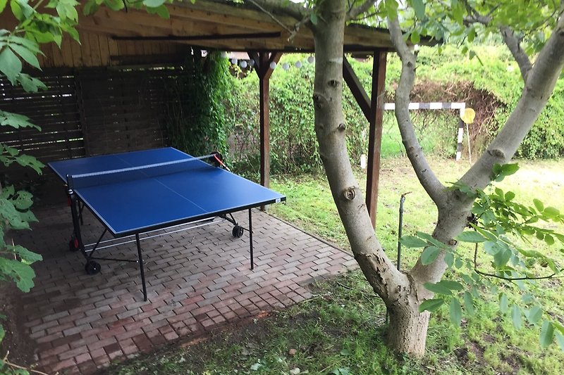 Tischtennisplatte im Garten