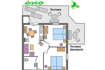 Landhaus am Teich Ferienhaus türkis