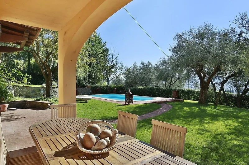 Portico and pool