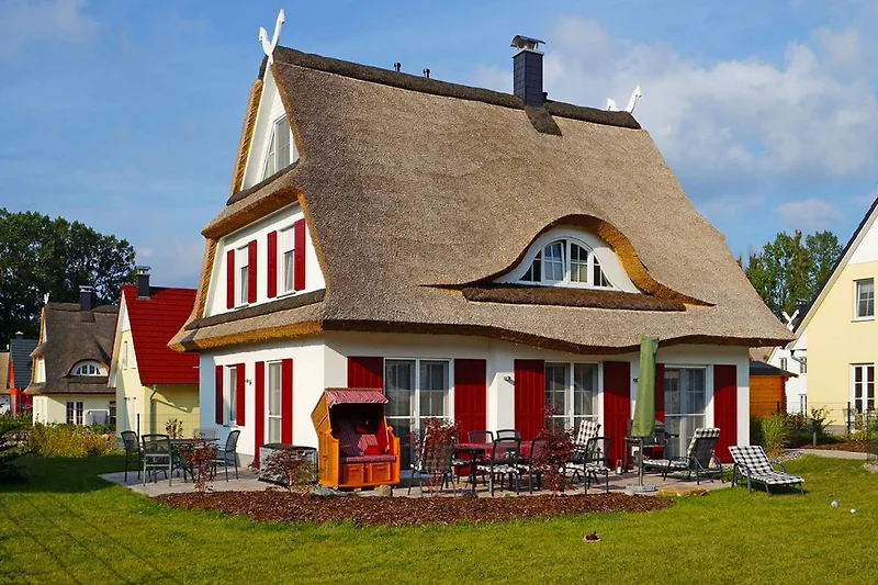 Aussenansicht mit Terrasse und Garten
