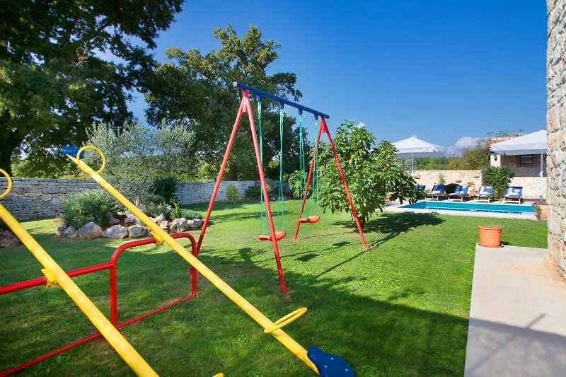 The private garden with playground