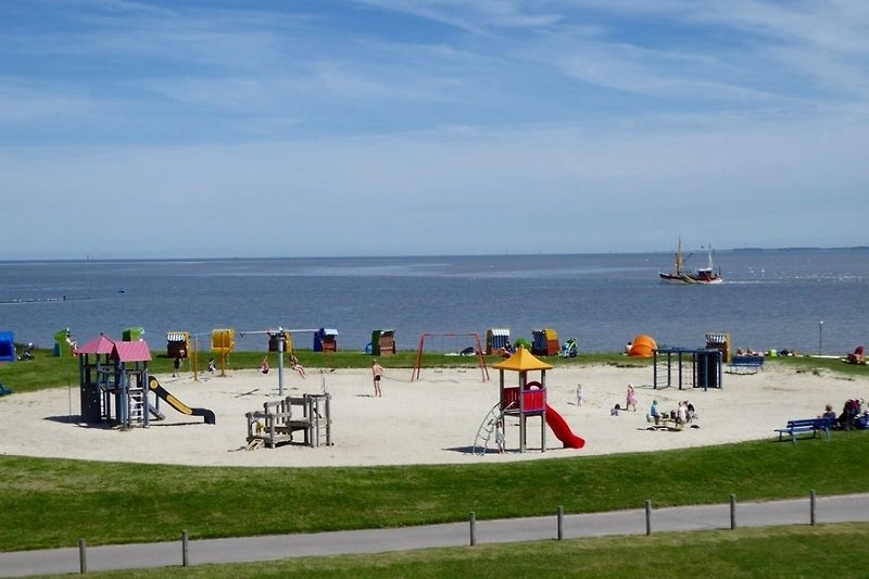 A beautiful playground right on the beach.