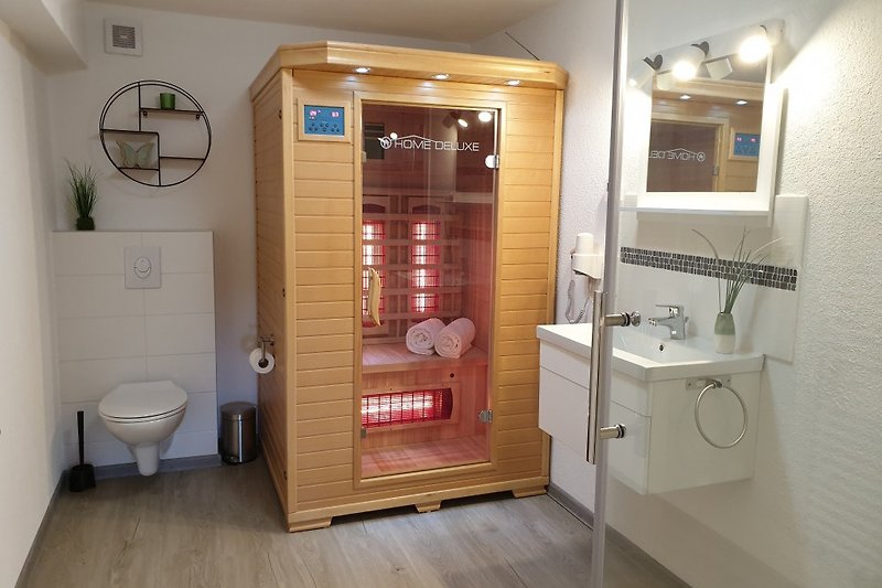 Bathroom with sauna