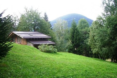 Freistehende Berghütte mit Seeblick
