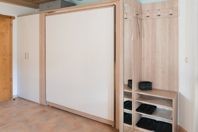 Folding bed with wardrobe
