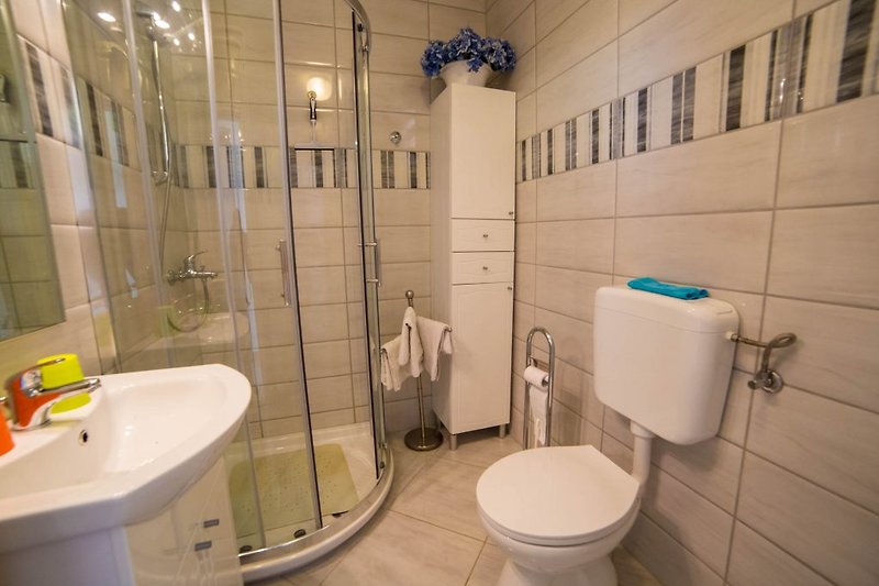 Salle de bain avec cabine de douche