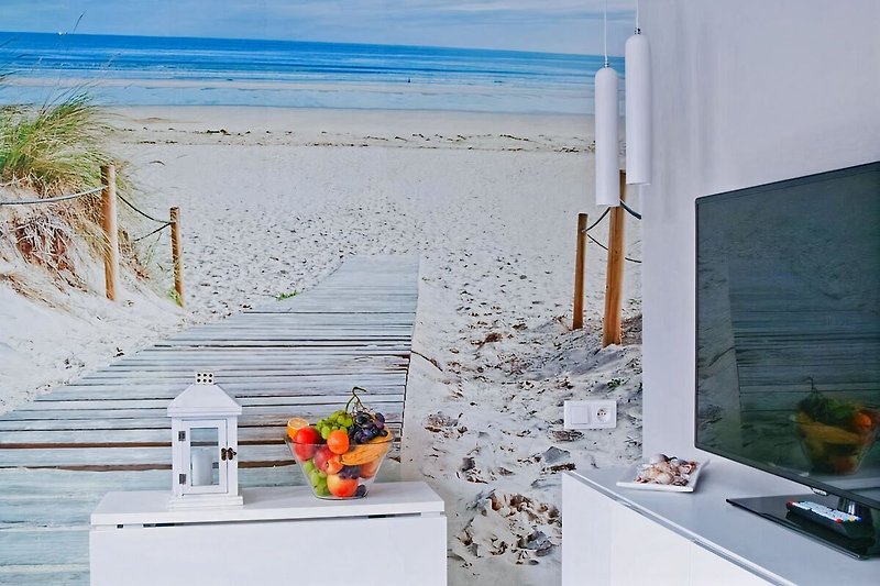 Sala de estar - Televisor y papel tapiz fotográfico