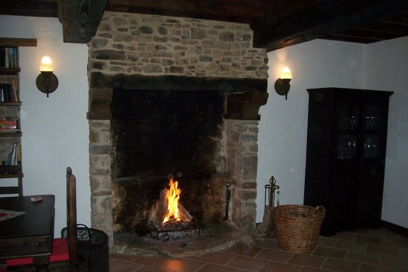 Cozy fireplace atmosphere