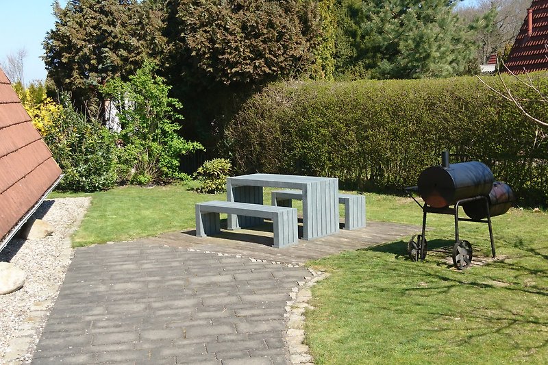 Barbecue area with smoker