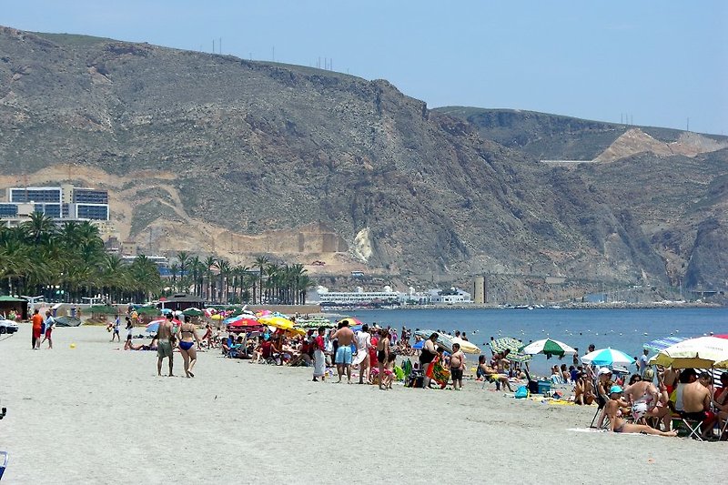 Aguadulce beach in the background of the marina