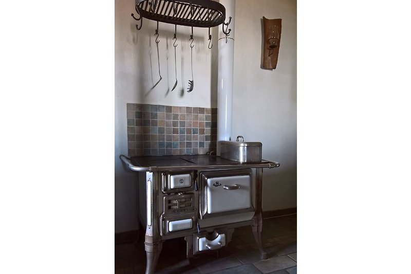 Old wood stove in the kitchen