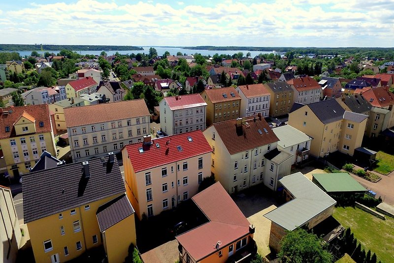View over the houses to the Müritz