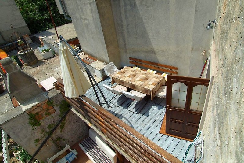 View of the terrace from the bedroom.