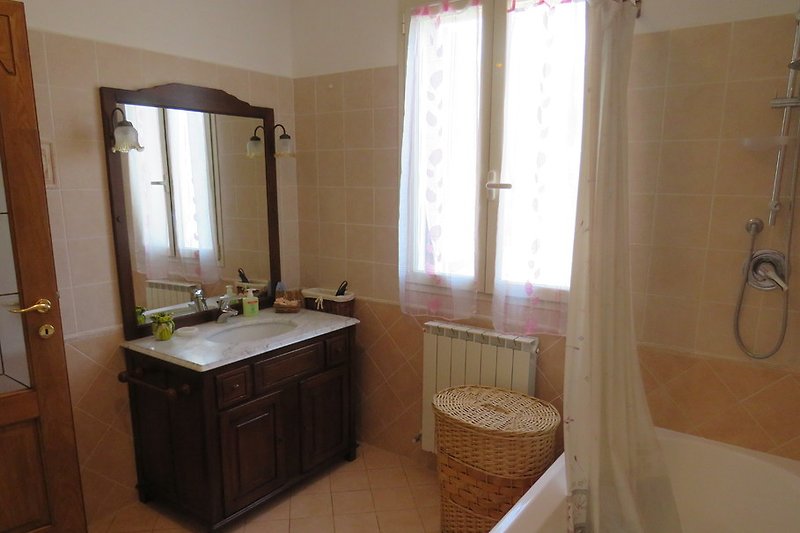 Main Bathroom - Large Bath with Shower -
