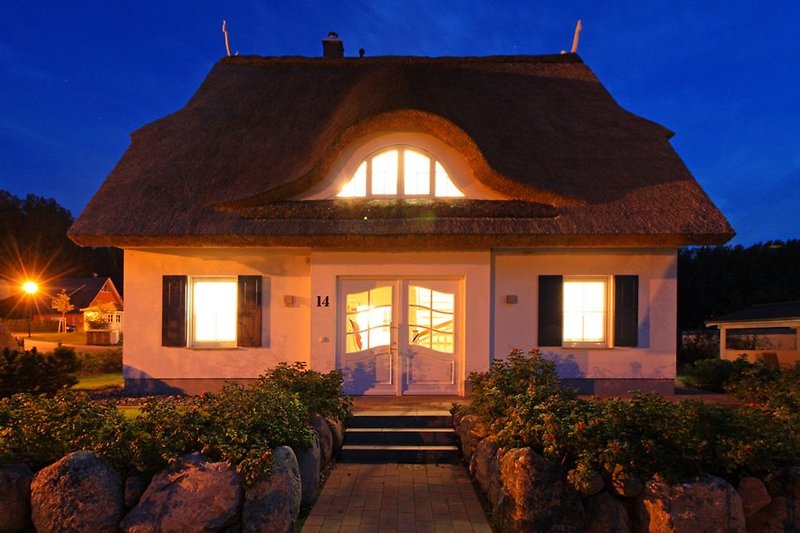 The holiday home at night