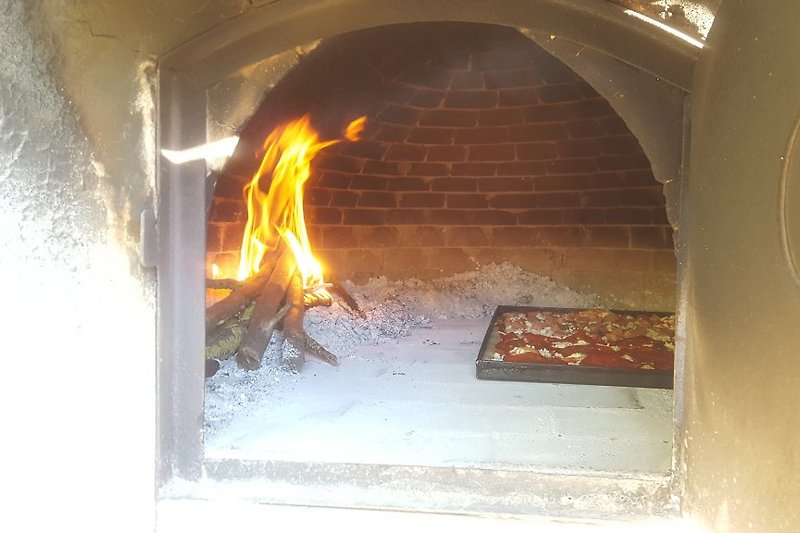 GROSSES HOLZ OWEN, wo man ein PIZZA kochen kann !!