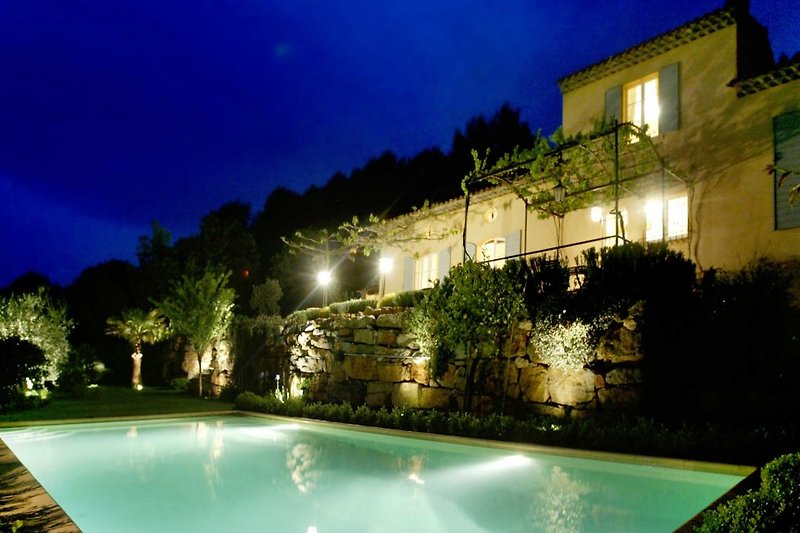 Night view of the pool