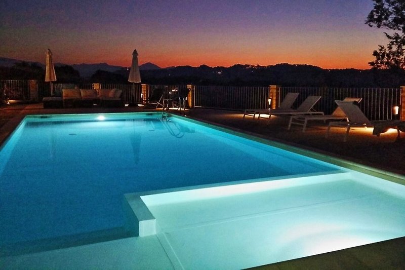 Pool at sunset