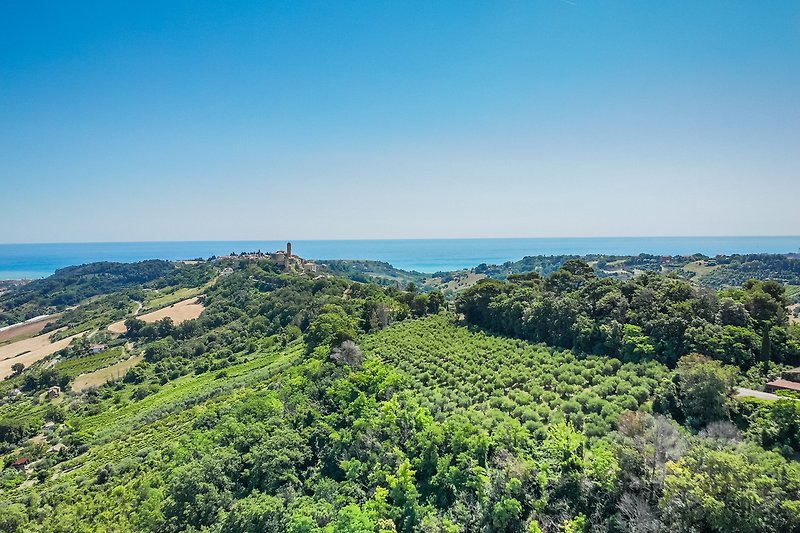 Vista panoramica sulla costa adriatica e sulle colline circostanti