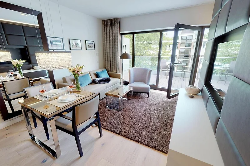 Strandnahe, luxuriöse Ferienwohnung mit Balkon & Sauna - Hundefreundlich