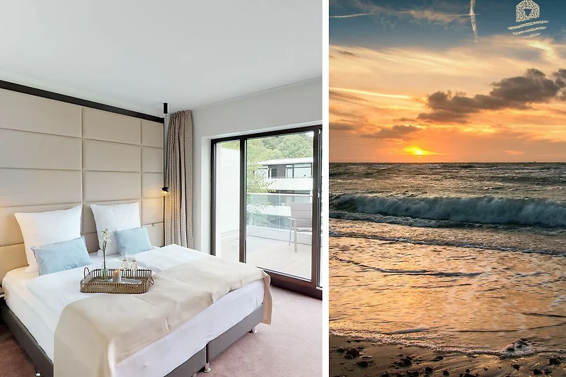 Strandnahe, luxuriöse Ferienwohnung mit Balkon & Sauna
