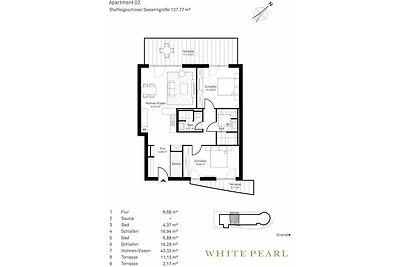 White Pearl Luxus Penthouse mit Sauna, Balkon...