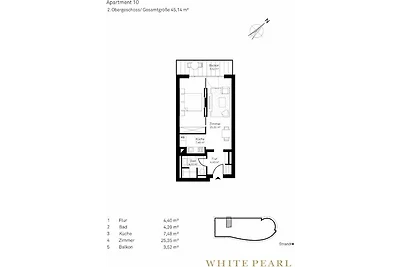 White Pearl Luxusapartment mit Balkon 2.10