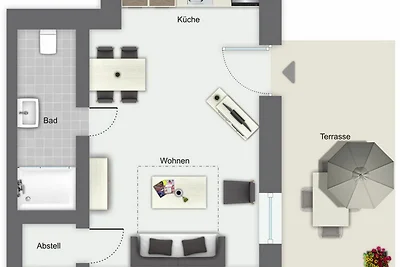 Strandvilla Triton Souterrain Wohnung 07