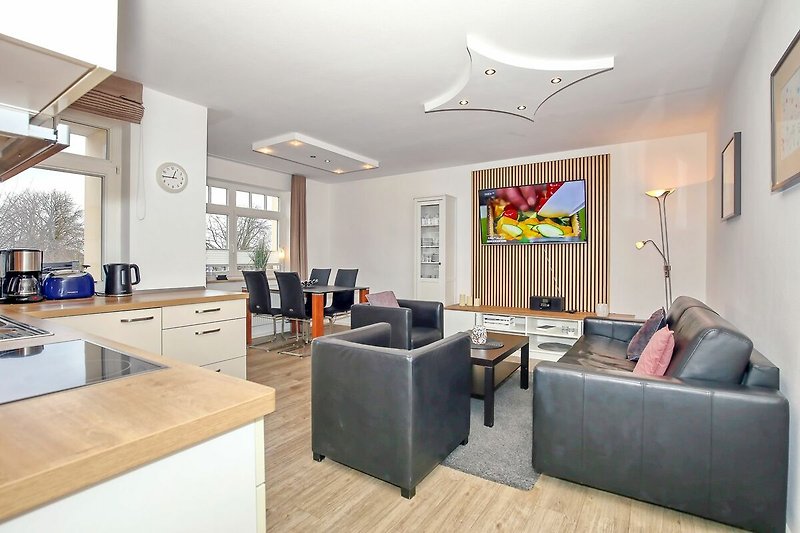 Wohnzimmer mit Küchenzeile