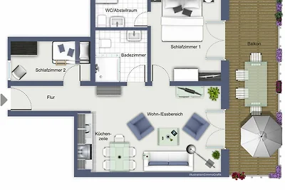 Meeresblick Wohnung 410