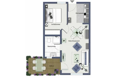 Meeresblick Wohnung 414