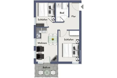 Dünenschloss Wohnung 2-11