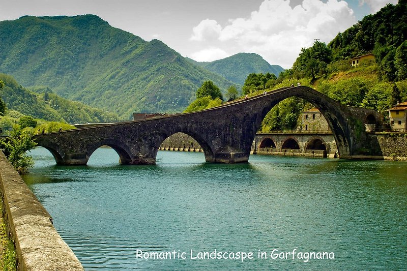 The Historic Ponte della Maddalena known as the Devil's Bridge