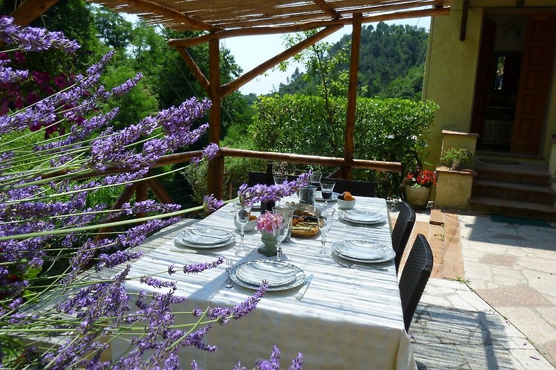 Terrasse für Mahlzeiten im Freien Ortensia