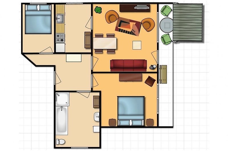 Plan mieszkania wakacyjnego 1