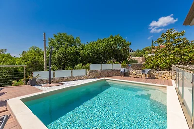 Ferienwohnung SEA VIEW mit Pool, Meerblick, Garten und Grill 400m vom Strand