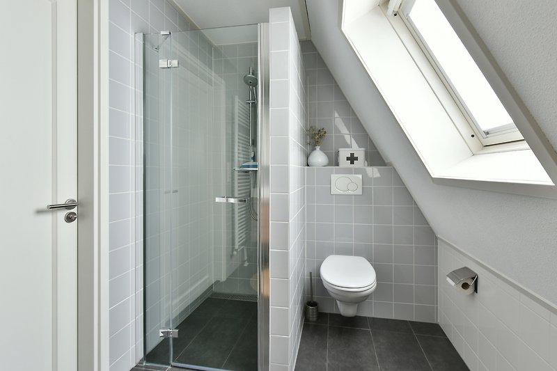 Boven verdieping Badkamer met douche en toilet