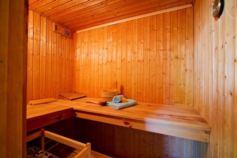 Sauna al piano di sotto, immagine originale di proprietà di ferienhausmecklenburg.de