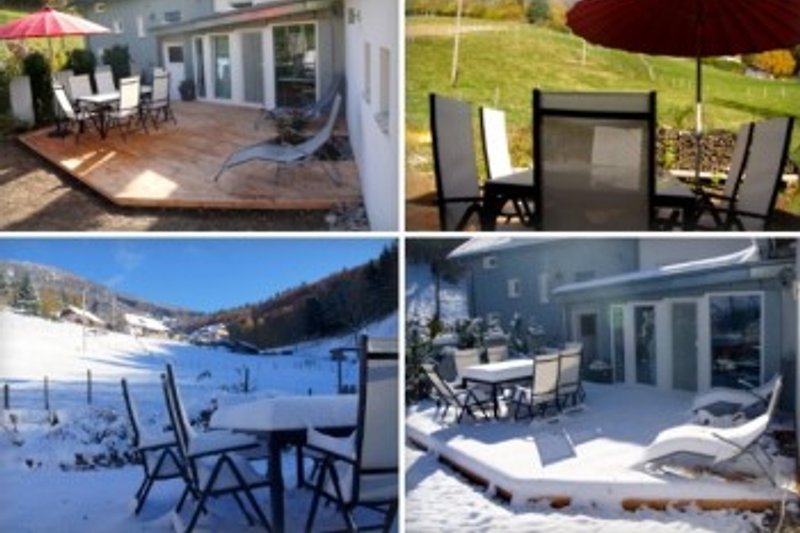 Sun terrace in summer and winter
