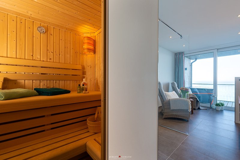 Apartment Upper Deck- grosses Badezimmer mit Sauna