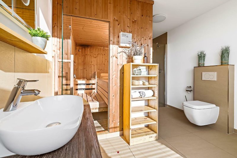 Haus am Meer - Wellnessbadezimmer mit finnischer Sauna