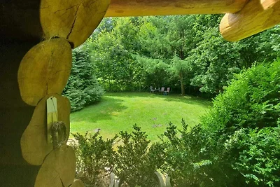 Blockhaus II mit Saunatonne, Kamin, großem eingezäunten Garten, 3 Schlafzimmer