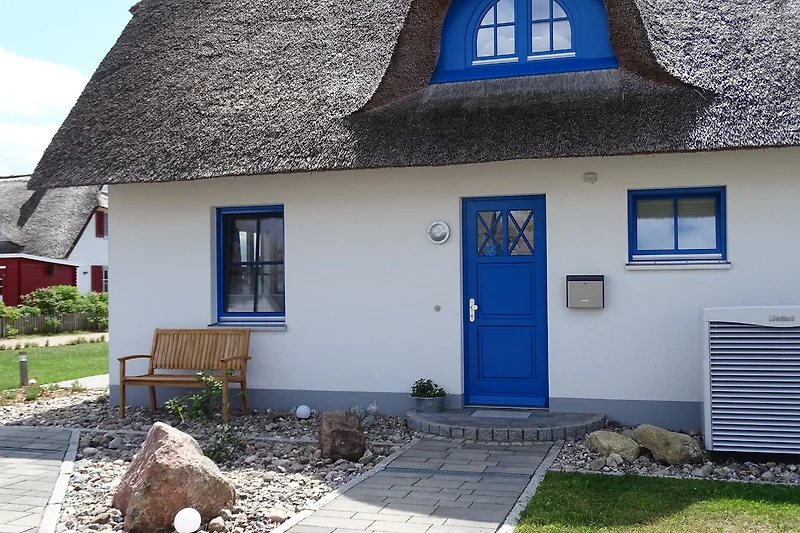 Gezellig vakantiehuis met rieten dak.