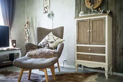 Hüttenflair am See mit Kamin