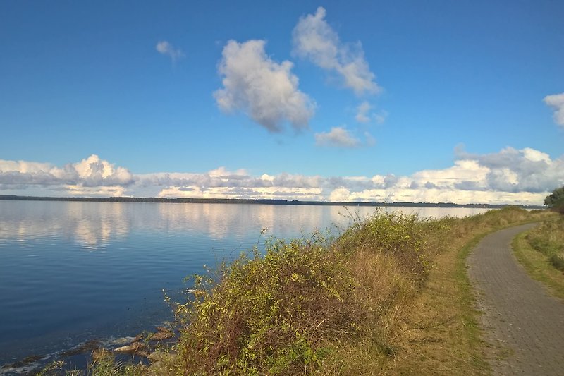foot& cycle path by the jasmund lagoon - 1km away
