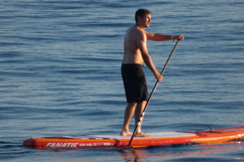 Paddleboarding is a good water sport.