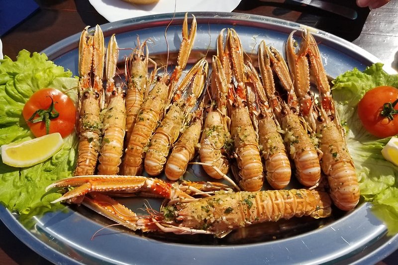 Shrimps - eine Spezialität der lokalen Restaurants