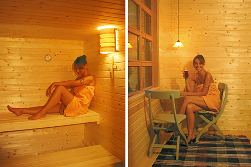 Sauna confortable et spacieuse