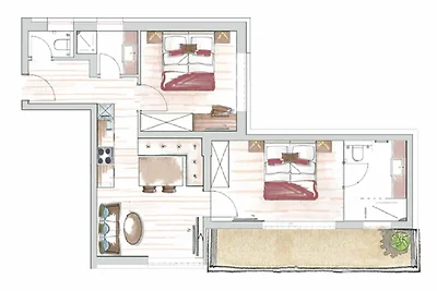 Wohnung Typ A für 4-6 Personen